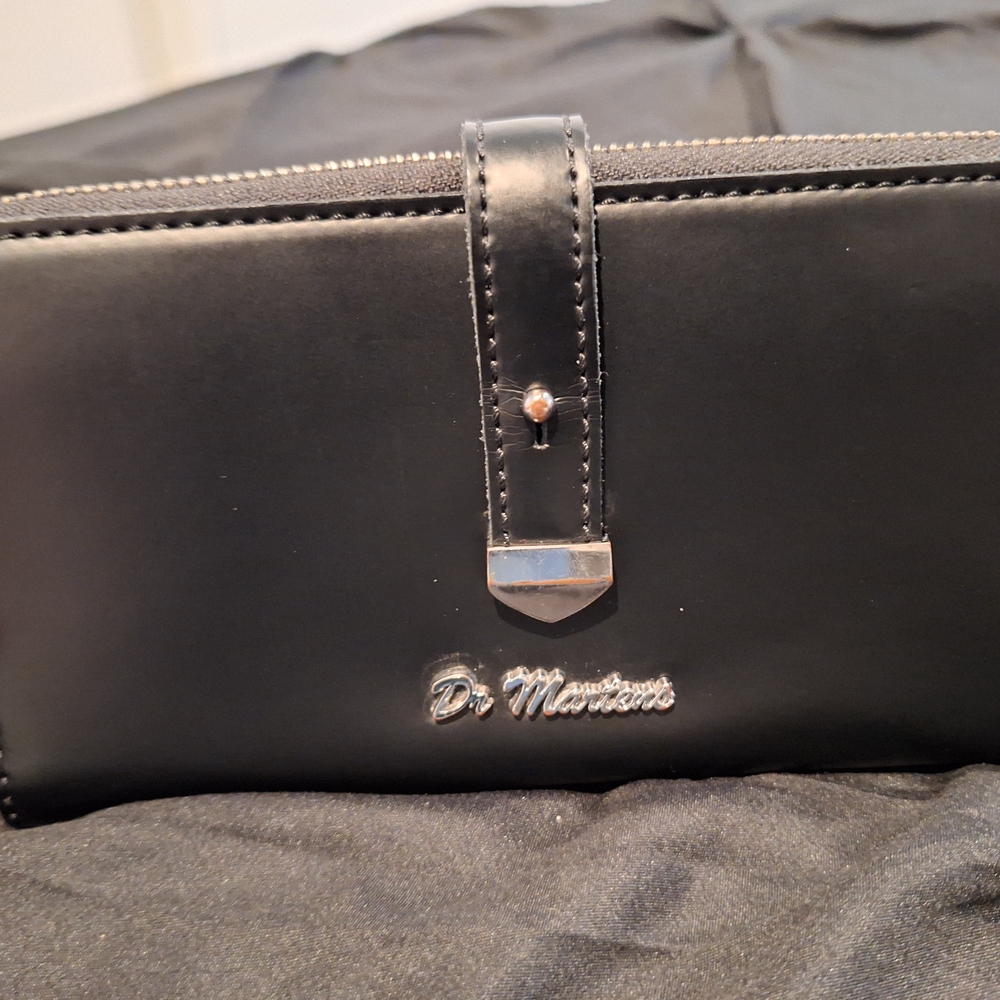 Dr. Martens Black Kiev Leather Zip Around Wallet